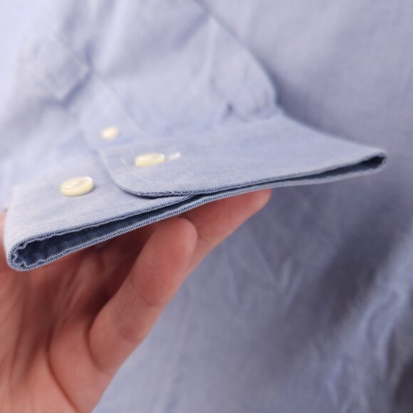 Brooks Brothers Button-Down 17.5 2/3 Regular Cotton Non-Iron Blue Long Sleeve - Picture 4 of 15